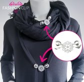 Fashionclip® - Vestsluiting - Zilverkleurige bloem - Vestklem - Handgemaakt