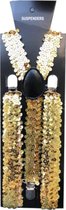 Partychimp Bretels Pailletten Goud voor bij Carnavalskleding Heren Carnaval Accessoires - 2,5 cm breed - Elastaan - One-Size