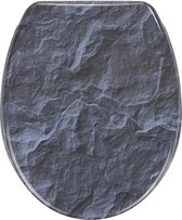 Wenko Wc-bril Slate Rock 37,5 X 44 Cm Antraciet