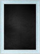 Zwart Krijtbord met Polystyrene Lijst - Pastel Blauw - 81 x 111 cm - Lijstbreedte: 55 mm - Diep