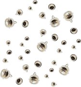 48x Metalen belletjes zilver met oog 12 mm hobby/knutsel benodigdheden - Kerst kersmuts belletjes - Kattenbellen - Hobby- en Knutselmateriaal