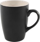 Koffiemok - Keramisch - Zwart/Crème - 6 Stuks - 340 ML