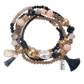 Juleeze Armband Dames Zwart Kunststof Rond Armbandjes