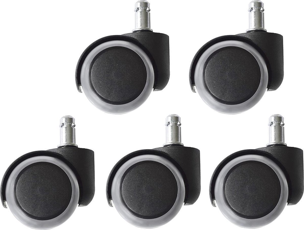5x Wielen voor harde vloeren 11mm/50mm tot 150 kg belastbaar