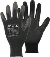 Werkhandschoen PSP zwart PU poly 12 paar 10-610