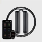 SmartRope LED Zwart - Springtouw met Mobiele app - Fitness springtouw - Maat S