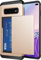 Samsung Galaxy S10 Backcover | Goud | TPU - Hard PC | Wallet | Pasjeshouder | Shockproof