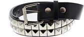 Zac's Alter Ego Riem Popper Buckle Zilverkleurig/Zwart