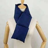 Warme sjaal met zak | Velvet voering | Scarf with pocket | Nekwarmer | Blauw