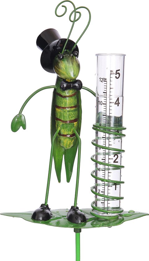 Hanamura Regenmeter Tuin met Grondpen – Pluviometer – Sprinkhaan Vorm