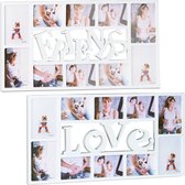 Relaxdays 2 x fotolijst - collagelijst - wandmontage - galerijlijst collage Love & Friends