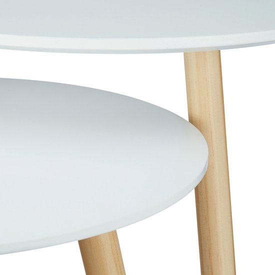 Relaxdays - Ensemble de 2 tables d'appoint - Blanc