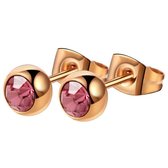 Oorbellen dames | oorstekers dames | studs oorbellen | meisjes oorbellen | goudkleurig | roze steen | cadeau voor vrouw |