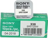 10 Stuks - Sony SR512SW (335)  Zilveroxide horloge knoopcel batterij