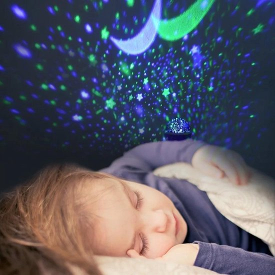 Sterrenhemel Verlichting Kinderkamer - Moon Light Projector - Nachtlampje kind | baby - Nachtlamp - Snoezellamp - Spacelamp - Cadeau kind + Bijbehorende oplaadkabel! (WIT) - HBKS