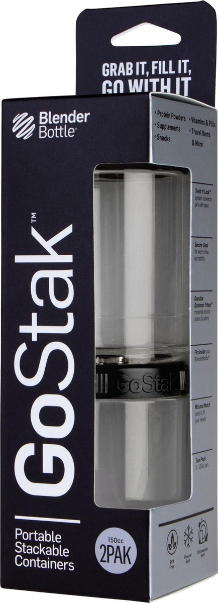 Blender Bottle GOSTAK Starter 4Pak Portable Stackable Protein Powder C