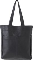 Raw Materials Tas - Shopper - Handtas - Leer - Denim binnenvoering - Zwart