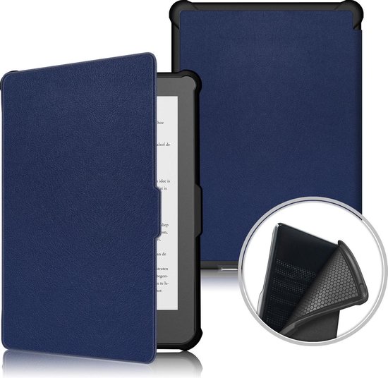 Hoesje Geschikt voor Kobo Clara HD Hoesje Luxe Bescherm Case - Hoes Geschikt voor Kobo Clara HD Hoes Book Cover - Donkerblauw van Hoesje  — afbeelding 2