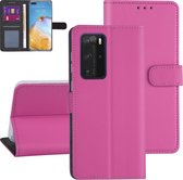 Hoesje voor Huawei P40 Pro - Felroze - Book Case - Kaarthouder