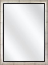 Spiegel met Lijst - Zilver / Zwart - 40 x 40 cm - Buitenmaat: 49 x 49 cm