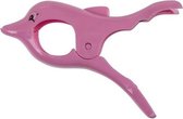 6x Roze dolfijnen handdoek knijpers 12 cm - strandlakens/bad handdoeken knijpers
