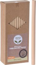 500x Kraft papier drinkrietjes 20 cm - Duurzame, afbreekbare rietjes 20 cm