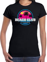 Beach club zomer t-shirt / shirt Beach club L.A. California zwart voor dames XS