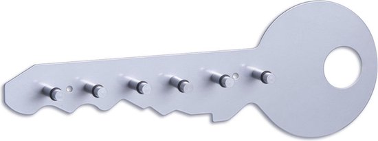 Sleutelrek zilver voor 6 sleutels 35 cm - Huisbenodigdheden - Sleutels ophangen - Sleutelrekjes - Decoratief sleutelrek