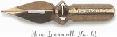 Hiro Leonardt 41 / Crown Nib  set van 10  + Vintage Bewaardoosje + A4 Sample Archie's  Kalligrafeer Papier