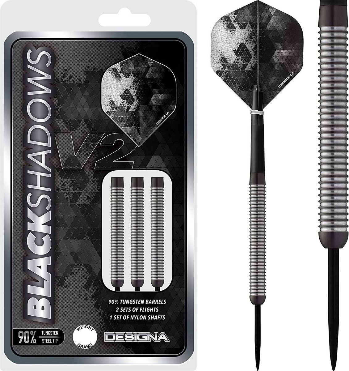Designa Darts Black Shadow V2 Straight Ring Grip M1 23 gram