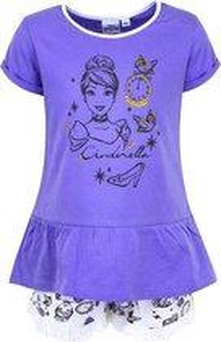 Disney Princess - Cinderella - Shortama - Paars - 3 jaar