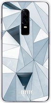 OnePlus 6 Hoesje Transparant TPU Case - Mirrored Polygon #ffffff