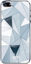 iPhone SE (2016) Hoesje Transparant TPU Case - Mirrored Polygon #ffffff