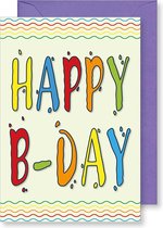 6 Wenskaarten met gekleurde envelop - MGPcards - Happy Birthday - 11,5 x 17 cm