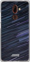 Nokia 7 Plus Hoesje Transparant TPU Case - Moving Stars #ffffff