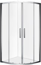 Diamond Line Milano - Douchecabine - 100x100 - Kwartrond - Chroom - Schuifdeur - Hoekinstap
