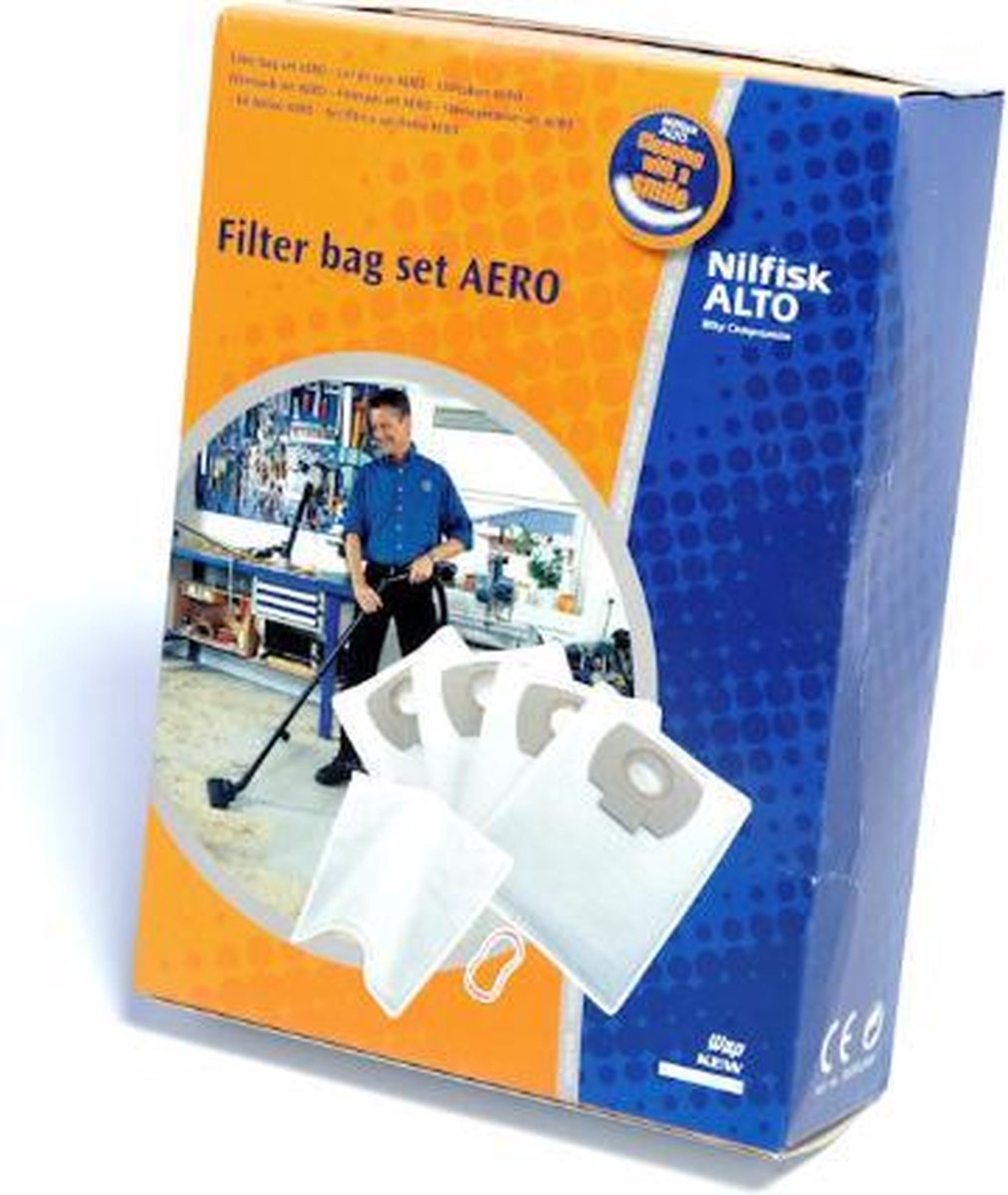 Nilfisk Alto stofzuigzakken origineel - 4st - voor oa. Aero20, Aero25 stofzakken stofzuigerzakken