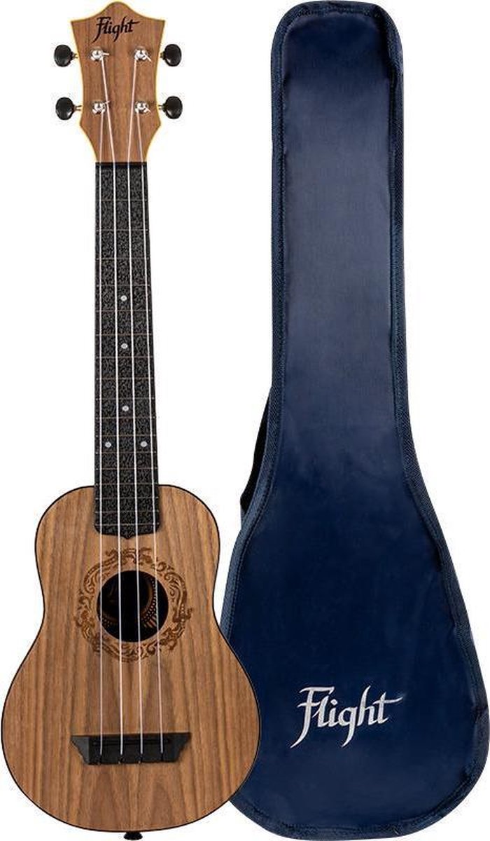 Flight Longneck Sopraan Ukelele - Travel Series - Walnoot - Salamander