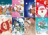 Diamond Painting Kerstkaarten 8 stuks - Diamond Painting pakket - Inclusief enveloppen - Hobbypakket