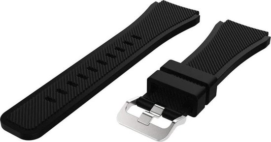 Siliconen Smartwatch bandje - Geschikt voor  Huawei Watch GT siliconen bandje  - zwart - 46mm - Horlogeband / Polsband / Armband - Merkloos