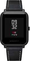 Leer Smartwatch bandje - Geschikt voor  Xiaomi Amazfit Bip leren bandje - zwart - Horlogeband / Polsband / Armband