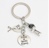 Sleutelhanger - Dad is Grill king - Vaderdag cadeau - cadeau voor vader  - Cadeau voor papa