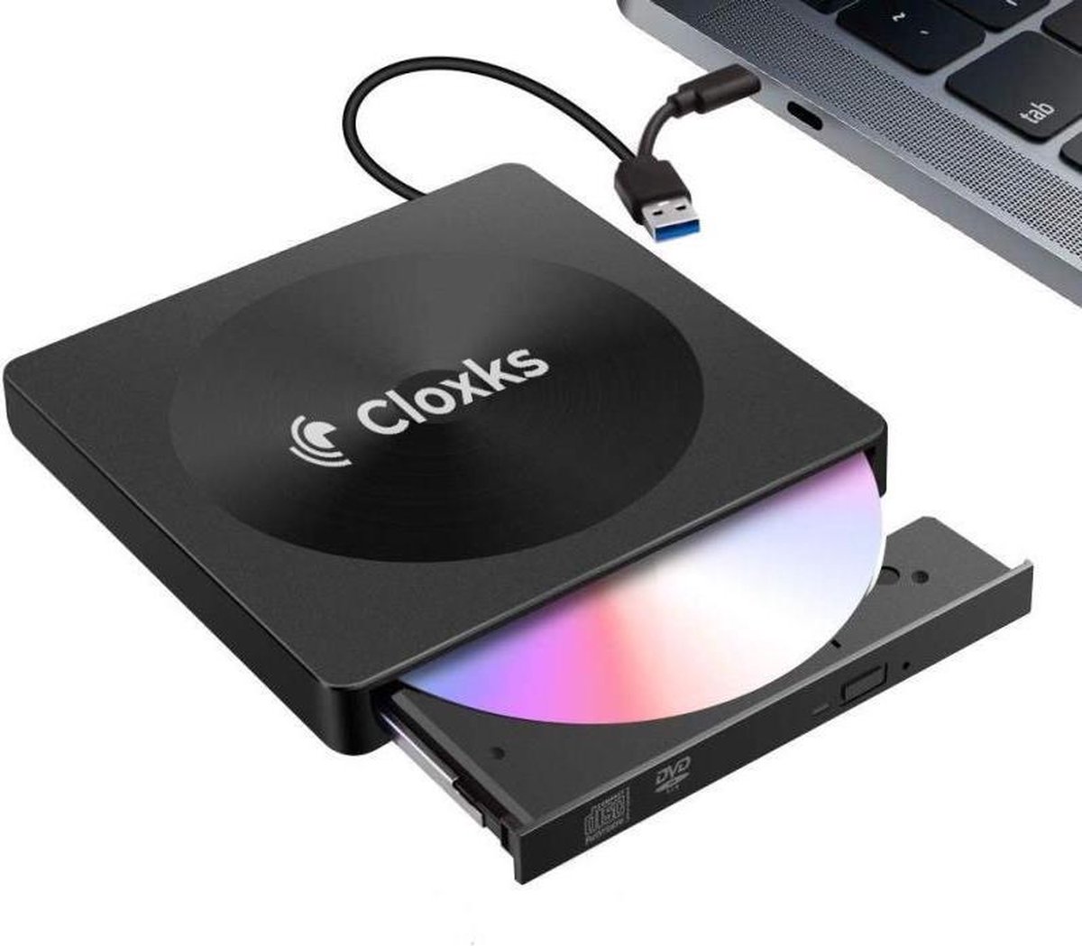 Kapper Ongepast ga zo door Cloxks – Externe DVD / CD speler en brander – Externe CD / DVD brander voor  laptop –... | bol.com