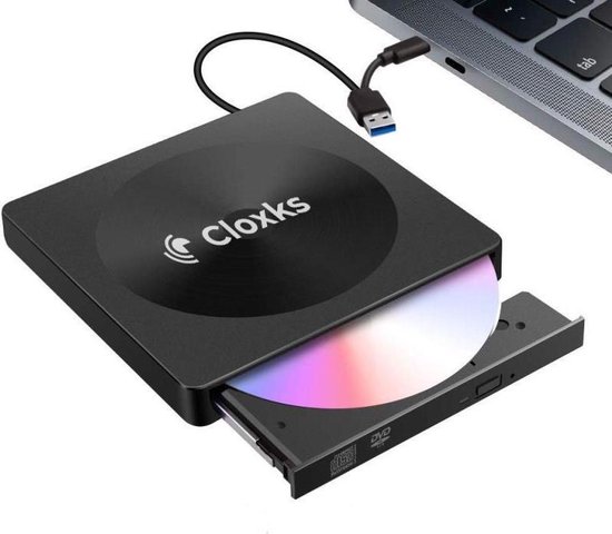 luister dutje zeevruchten Cloxks – Externe DVD / CD speler en brander – Externe CD / DVD brander voor  laptop –... | bol.com