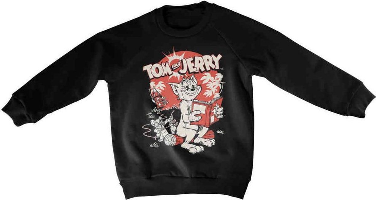 Tom And Jerry Sweater/trui kids -Kids tm 12 jaar- Vintage Comic Zwart