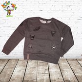 Jongens sweater sticker grijs -s&C-110/116-Trui jongens