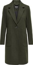 Only - ONLOLIVIA-ASTRID WOOL COAT OTW - Donker Groen - Vrouwen - Maat XS