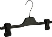 De Kledinghanger Gigant - 5 x Rok / broekhanger kunststof zwart met anti-slip knijpers, 35 cm