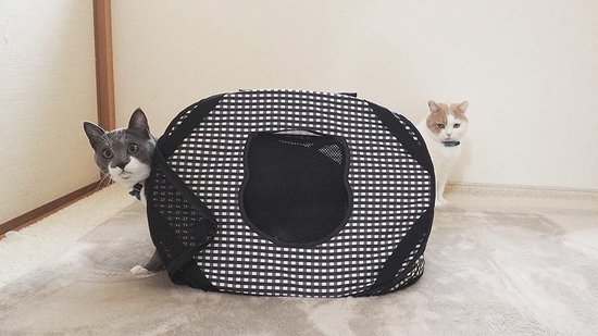 Necoichi Draagbare Stressvrije Kooidrager En Kattenbak, Binnen Buiten Reizen Zwart Kooi Kennel Kattenbak 652000510