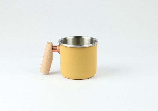 Kampeer mok - beker van roestvrĳ staal - kalas serie - 400ml - kleur geel — afbeelding 2